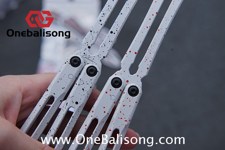 WZM Peace and Joy V3 Balisong Clone Ceramic Coating/7075 Aluminum Alloy Handle 440C Steel Tuning Fork Bushing