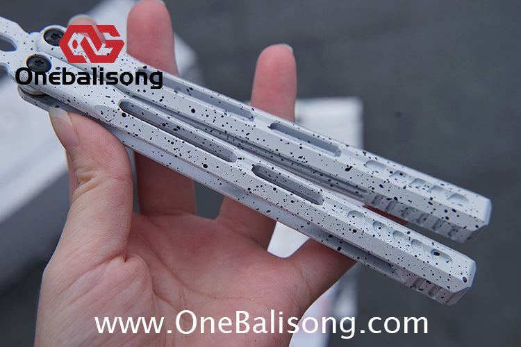 WZM Peace and Joy V3 Balisong Clone Ceramic Coating/7075 Aluminum Alloy Handle 440C Steel Tuning Fork Bushing