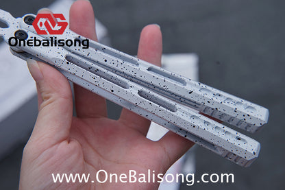 WZM Peace and Joy V3 Balisong Clone Ceramic Coating/7075 Aluminum Alloy Handle 440C Steel Tuning Fork Bushing