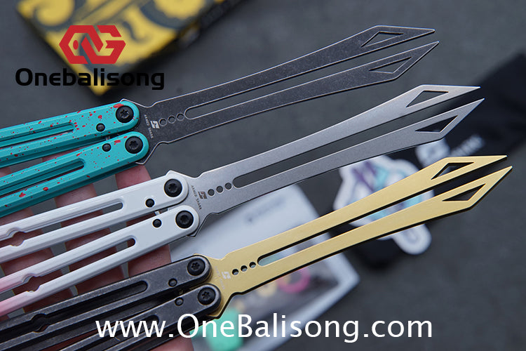 ARMED SHARK Tuning Fork Steel Kraken V3 Balisong Clone 3CR13 Stainless Steel Handle Tuning Fork/Stainless Steel Blade Bushings