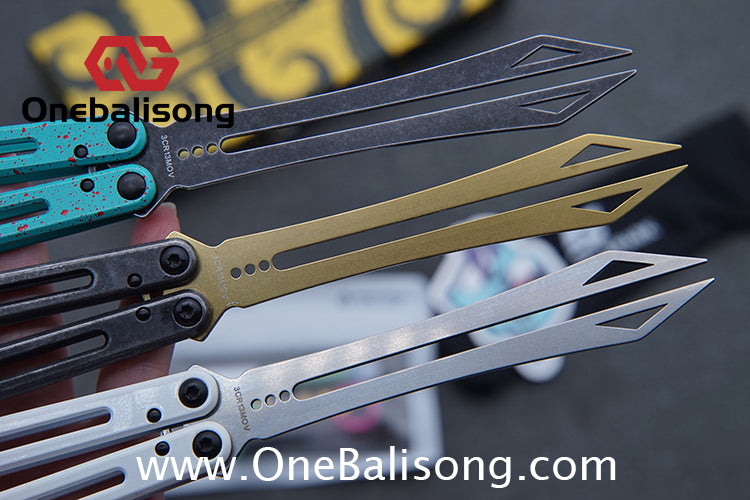 ARMED SHARK Tuning Fork Steel Kraken V3 Balisong Clone 3CR13 Stainless Steel Handle Tuning Fork/Stainless Steel Blade Bushings