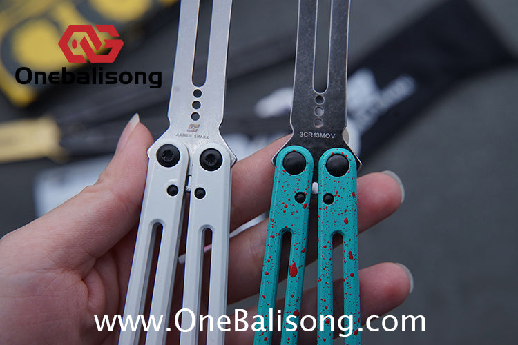 ARMED SHARK Tuning Fork Steel Kraken V3 Balisong Clone 3CR13 Stainless Steel Handle Tuning Fork/Stainless Steel Blade Bushings