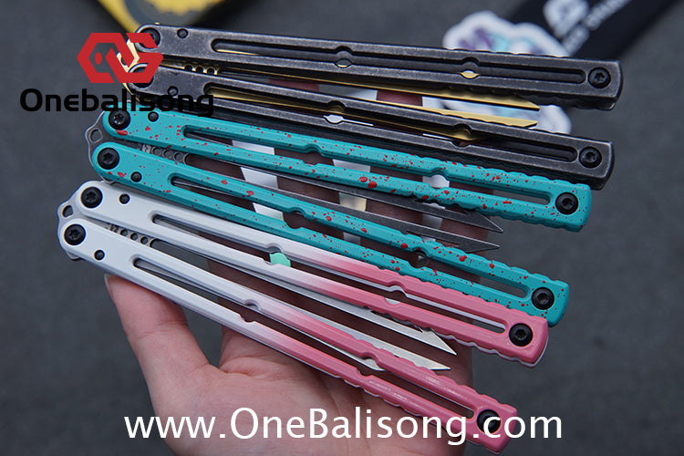 ARMED SHARK Tuning Fork Steel Kraken V3 Balisong Clone 3CR13 Stainless Steel Handle Tuning Fork/Stainless Steel Blade Bushings