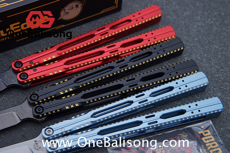 PORCUEDGC Star Eaves-Ling Xi Original Balisong Aluminum Alloy Handle Stainless Steel Blade Bushing