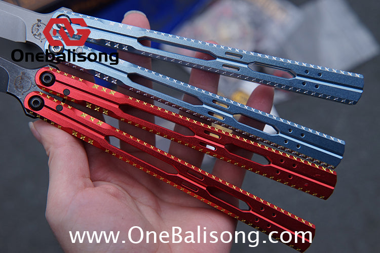 PORCUEDGC Star Eaves-Ling Xi Original Balisong Aluminum Alloy Handle Stainless Steel Blade Bushing