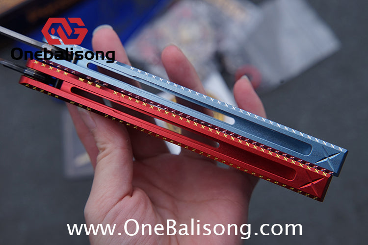 PORCUEDGC Star Eaves-Ling Xi Original Balisong Aluminum Alloy Handle Stainless Steel Blade Bushing
