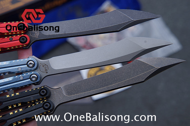 PORCUEDGC Star Eaves-Ling Xi Original Balisong Aluminum Alloy Handle Stainless Steel Blade Bushing