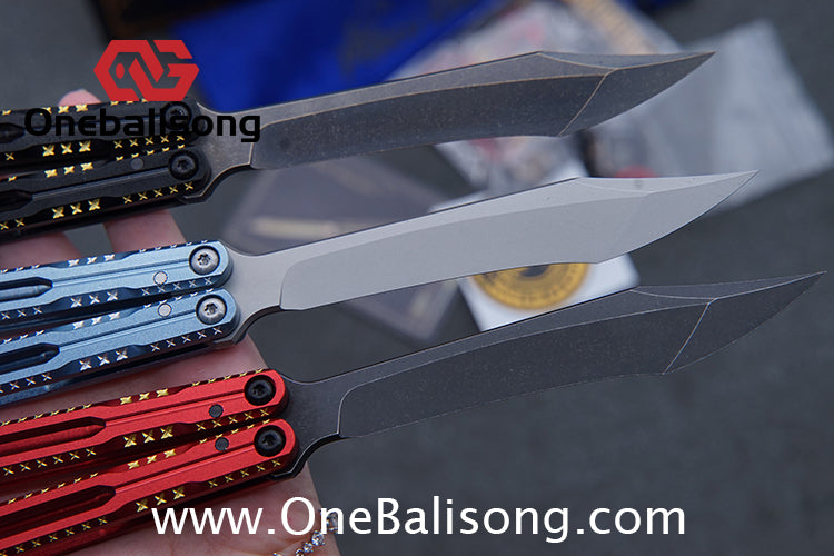 PORCUEDGC Star Eaves-Ling Xi Original Balisong Aluminum Alloy Handle Stainless Steel Blade Bushing