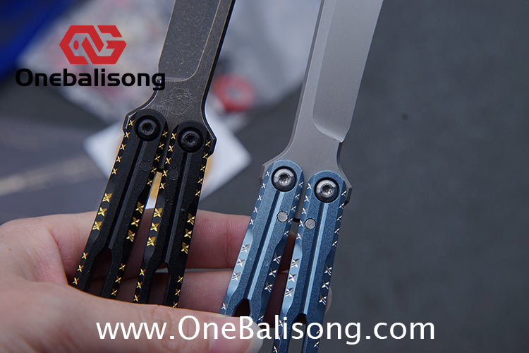 PORCUEDGC Star Eaves-Ling Xi Original Balisong Aluminum Alloy Handle Stainless Steel Blade Bushing