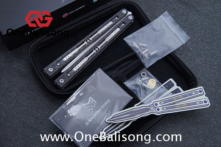 Jiegeng Colored Glaze Original Balisong Titanium Alloy Handle Stainless Steel Blade Bushing