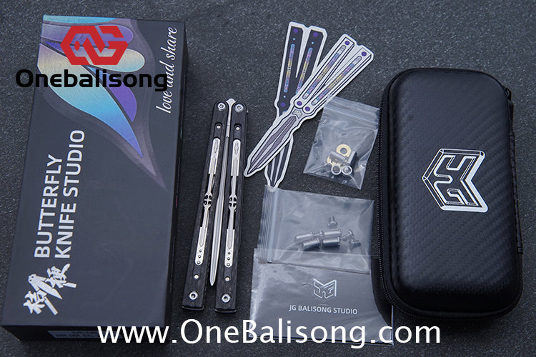 Jiegeng Colored Glaze Original Balisong Titanium Alloy Handle Stainless Steel Blade Bushing