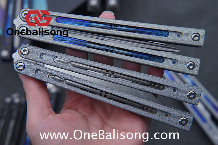 Jiegeng Colored Glaze Original Balisong Titanium Alloy Handle Stainless Steel Blade Bushing