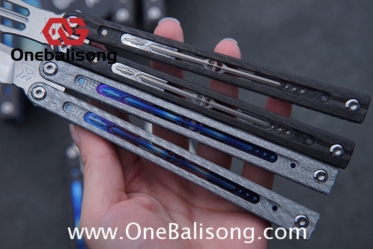 Jiegeng Colored Glaze Original Balisong Titanium Alloy Handle Stainless Steel Blade Bushing