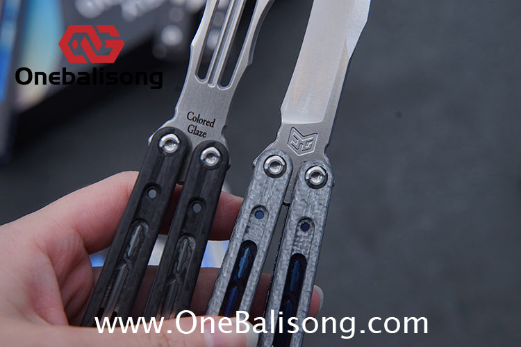 Jiegeng Colored Glaze Original Balisong Titanium Alloy Handle Stainless Steel Blade Bushing