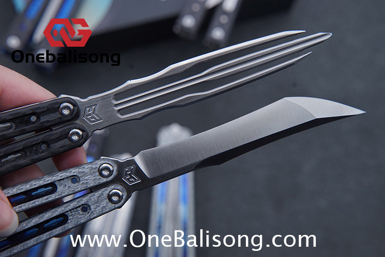 Jiegeng Colored Glaze Original Balisong Titanium Alloy Handle Stainless Steel Blade Bushing