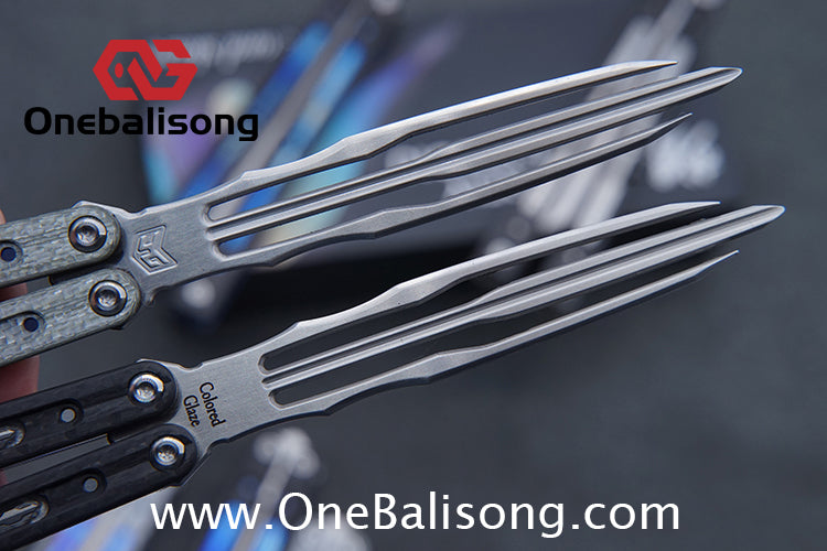 Jiegeng Colored Glaze Original Balisong Titanium Alloy Handle Stainless Steel Blade Bushing