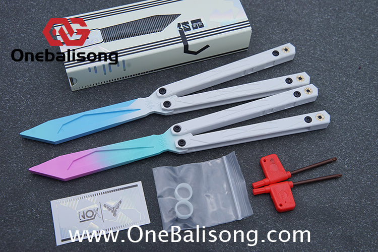 YY Crystallize Balisong Plastic Trainer Outdoor Safe EDC Practice Knife Fancy Folding Knife