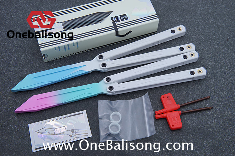 YY Crystallize Balisong Plastic Trainer Outdoor Safe EDC Practice Knife Fancy Folding Knife