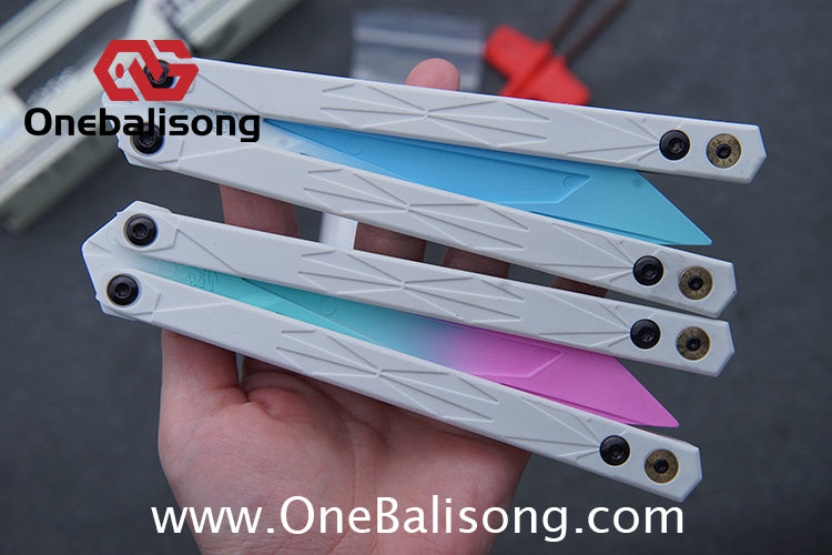 YY Crystallize Balisong Plastic Trainer Outdoor Safe EDC Practice Knife Fancy Folding Knife