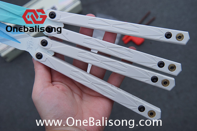 YY Crystallize Balisong Plastic Trainer Outdoor Safe EDC Practice Knife Fancy Folding Knife