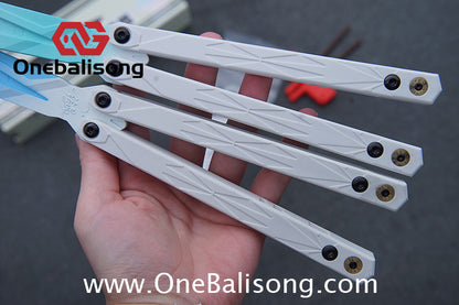 YY Crystallize Balisong Plastic Trainer Outdoor Safe EDC Practice Knife Fancy Folding Knife