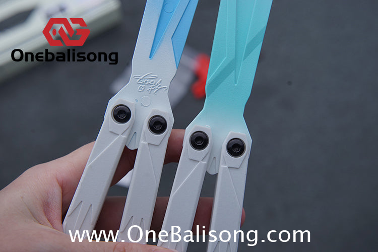 YY Crystallize Balisong Plastic Trainer Outdoor Safe EDC Practice Knife Fancy Folding Knife
