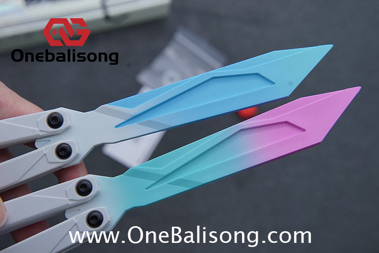YY Crystallize Balisong Plastic Trainer Outdoor Safe EDC Practice Knife Fancy Folding Knife