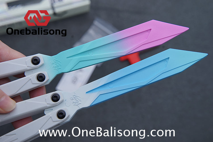 YY Crystallize Balisong Plastic Trainer Outdoor Safe EDC Practice Knife Fancy Folding Knife