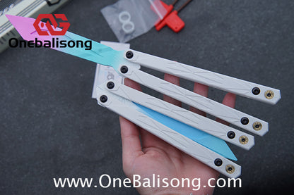 YY Crystallize Balisong Plastic Trainer Outdoor Safe EDC Practice Knife Fancy Folding Knife