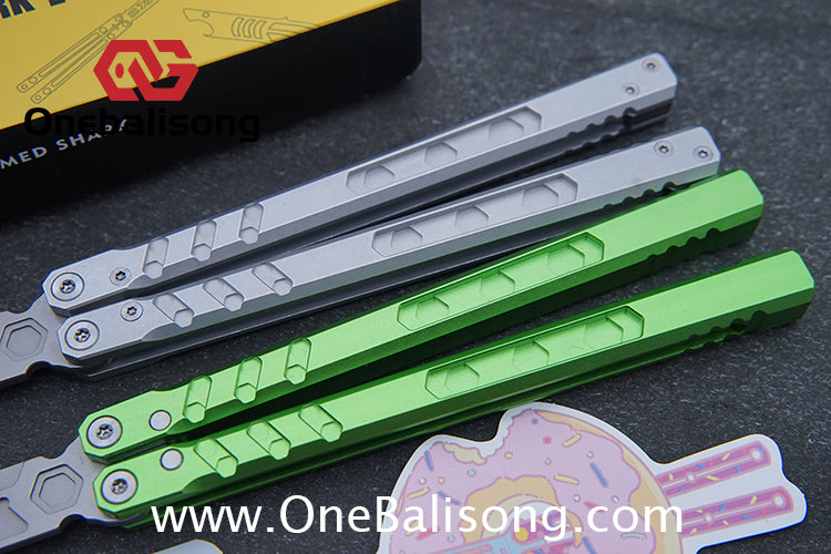ARMED SHARK E-volve Hex Balisong Clone 7075 Aluminum Alloy Handle 440c Stainless Steel Blade Bushing