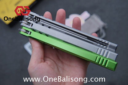 ARMED SHARK E-volve Hex Balisong Clone 7075 Aluminum Alloy Handle 440c Stainless Steel Blade Bushing
