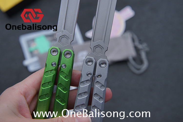 ARMED SHARK E-volve Hex Balisong Clone 7075 Aluminum Alloy Handle 440c Stainless Steel Blade Bushing
