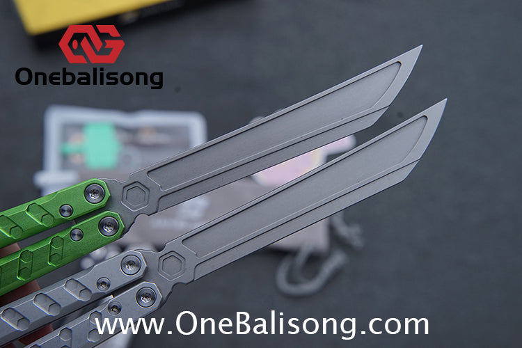 ARMED SHARK E-volve Hex Balisong Clone 7075 Aluminum Alloy Handle 440c Stainless Steel Blade Bushing