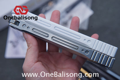 Newera JHong Original Balisong 7075 Aluminum TC4 Titanium Alloy Patch Handle 7075 Aluminum Blade Trainer Bushing