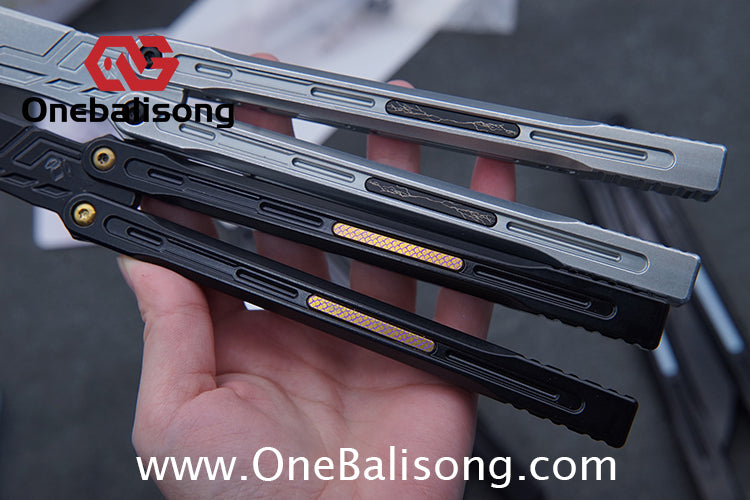 Newera JHong Original Balisong 7075 Aluminum TC4 Titanium Alloy Patch Handle 7075 Aluminum Blade Trainer Bushing