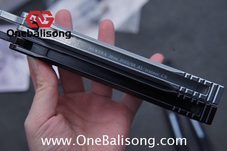 Newera JHong Original Balisong 7075 Aluminum TC4 Titanium Alloy Patch Handle 7075 Aluminum Blade Trainer Bushing