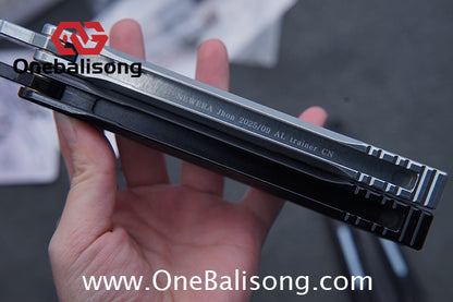 Newera JHong Original Balisong 7075 Aluminum TC4 Titanium Alloy Patch Handle 7075 Aluminum Blade Trainer Bushing