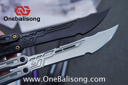 Newera JHong Original Balisong 7075 Aluminum TC4 Titanium Alloy Patch Handle 7075 Aluminum Blade Trainer Bushing