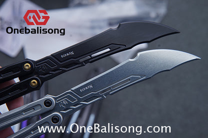Newera JHong Original Balisong 7075 Aluminum TC4 Titanium Alloy Patch Handle 7075 Aluminum Blade Trainer Bushing