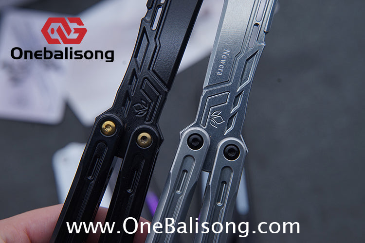 Newera JHong Original Balisong 7075 Aluminum TC4 Titanium Alloy Patch Handle 7075 Aluminum Blade Trainer Bushing
