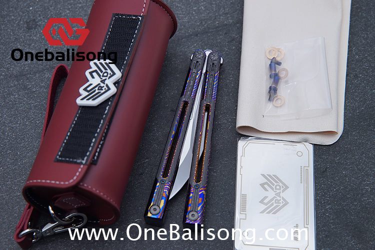 RAD Cygnus V2 Genuine Balisong Titanium-6AL-4V Handle CPM-S35VN Stainless Steel Live Blade Bushing