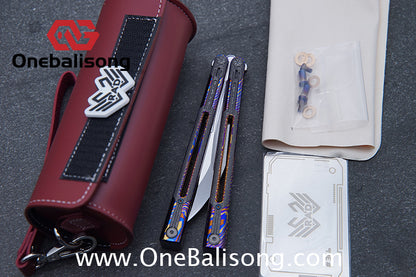 RAD Cygnus V2 Genuine Balisong Titanium-6AL-4V Handle CPM-S35VN Stainless Steel Live Blade Bushing