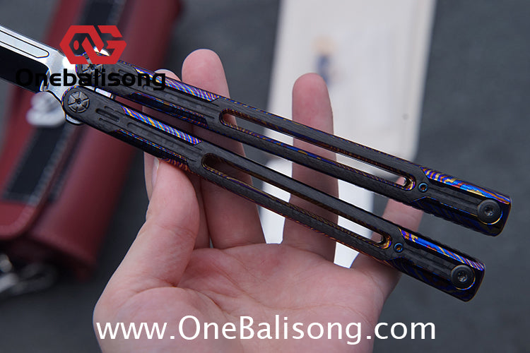 RAD Cygnus V2 Genuine Balisong Titanium-6AL-4V Handle CPM-S35VN Stainless Steel Live Blade Bushing