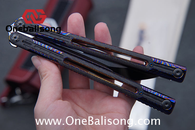 RAD Cygnus V2 Genuine Balisong Titanium-6AL-4V Handle CPM-S35VN Stainless Steel Live Blade Bushing