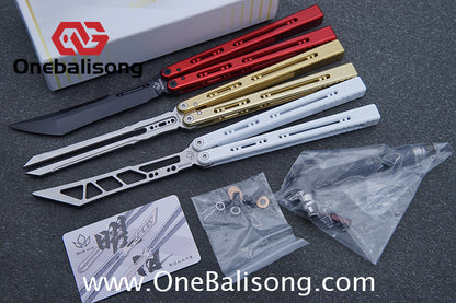 Newera Sunshine V2 Original Balisong 7075 Aluminum Alloy Handle 3Cr13 Stainles Steel Blade Trainer/Tuning Fork/False Edge Bushing
