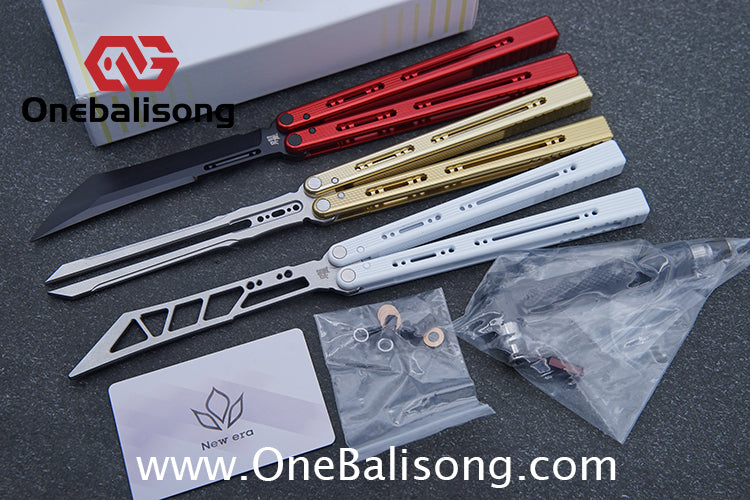 Newera Sunshine V2 Original Balisong 7075 Aluminum Alloy Handle 3Cr13 Stainles Steel Blade Trainer/Tuning Fork/False Edge Bushing