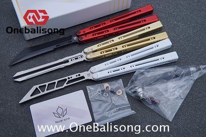 Newera Sunshine V2 Original Balisong 7075 Aluminum Alloy Handle 3Cr13 Stainles Steel Blade Trainer/Tuning Fork/False Edge Bushing