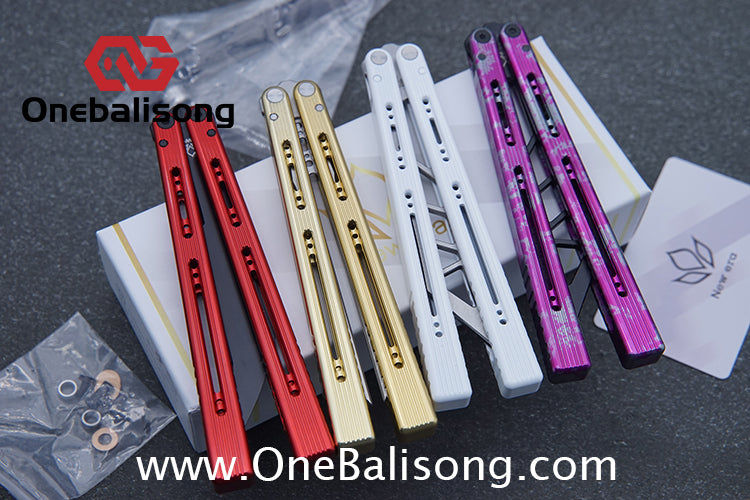 Newera Sunshine V2 Original Balisong 7075 Aluminum Alloy Handle 3Cr13 Stainles Steel Blade Trainer/Tuning Fork/False Edge Bushing