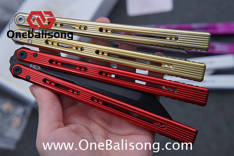 Newera Sunshine V2 Original Balisong 7075 Aluminum Alloy Handle 3Cr13 Stainles Steel Blade Trainer/Tuning Fork/False Edge Bushing