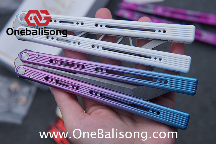 Newera Sunshine V2 Original Balisong 7075 Aluminum Alloy Handle 3Cr13 Stainles Steel Blade Trainer/Tuning Fork/False Edge Bushing